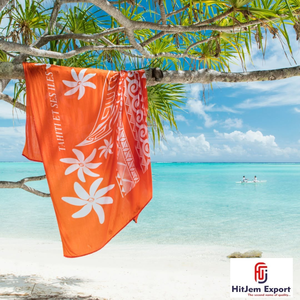 Premium Custom Tahiti Hawaiian Sarong <b>Beach</b> Wrap Resort Pareo OEM ODM Fabric Manufacturer India Fiji Hawaii Samoa - Product Image 1