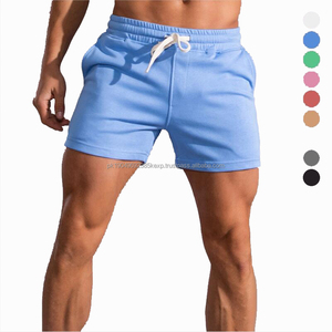 Short de sport taille américaine avec logo personnalisé Short de fitness en coton pour homme, de musculation, de jogging d'été, de grande taille pour l'entraînement et la gym - Product Image 1