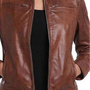 Best Design Premium Quality Genuine <b>Women</b> <b>Leather</b> Jacket Customizable Solid Color New Style <b>Women</b> <b>Leather</b> Jacket - Product Image 5