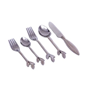 Three Leaf End Handle Amazing <b>Cutlery</b> Set Royal Stainless Steel Silver Polished <b>Cutlery</b> Buffet Warmer for Back to School - Product Image 1