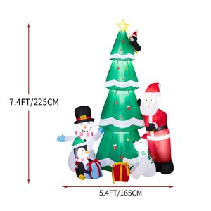 Decorazione Natalizia Gonfiabile in PVC Illuminata da 2,3 m, Divertente Babbo Natale e Pupazzo di Neve, Decorazioni da Giardino, Albero di Natale - Product Image 5