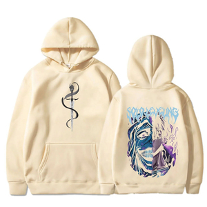 Sudadera con capucha de algodón suave con estampado artístico y elegante, estilo urbano relajado para mujer, sudaderas con capucha estampadas, ropa cómoda y a la moda para mujer. - Product Image 4