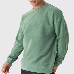 Sweat-shirt à col rond pour homme de qualité supérieure, en coton et polyester, molletonné, hiver, OEM, streetwear personnalisé, surdimensionné, uni, avec poche, respirant - Product Image 4