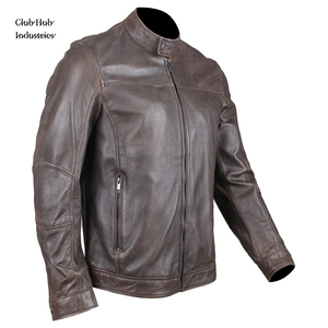 Veste en cuir marron véritable sur mesure pour hommes – Veste de mode en cuir marron authentique pour hommes - Product Image 1