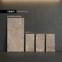 Carreaux de porcelaine polis Super Grey 800x1600mm, aspect marbre, antidérapants, résistants aux acides, pour sols et murs de salle de bain et d'intérieur