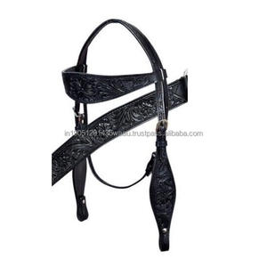 Cabecera y coraza de cuero genuino de alta calidad para caballos Características duraderas Precio a granel del exportador indio - Product Image 2