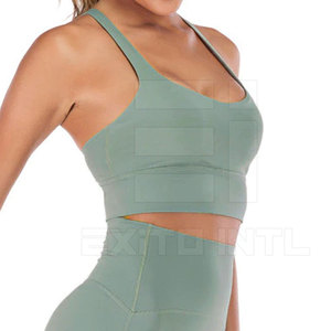 Ensemble de yoga pour femmes en matière de qualité supérieure, motif uni, léger, design personnalisé, séchage rapide, respirant, extensible dans quatre directions, 2 pièces, vente en gros - Product Image 2