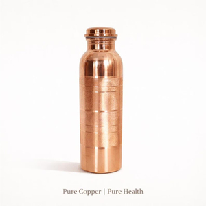 Botellas de Agua de Cobre - Botellas de Cobre Sólido Hechas a Mano, Botellas de Agua de Cobre para Beber, Diseño Único, Acabado Brillante y Pulido - Product Image 2