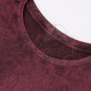 Men's Maroon <b>Tie</b>-Dye Short Sleeve T-Shirt With Front Pattern Regular Fit Casual O-Neck <b>Knitted</b> Cotton Top - Product Image 3