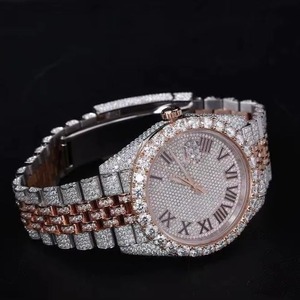 Fully Iced Out Bling Timepiece with Stainless Steel Strap and Luxury Hip Hop Design Mens Premium Moissanite Diamond Watch - Product Image 2