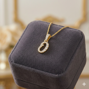 Collier personnalisé tendance avec pendentif lettre initiale, bijoux fins en or massif 10 carats et diamant naturel, cadeau de mariage - Product Image 4