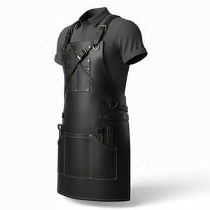 <b>Leather</b> Sleeveless Bib <b>Apron</b> with Multiple Pockets Classic Workwear for Cooking Crafting Baking - Product Image 6