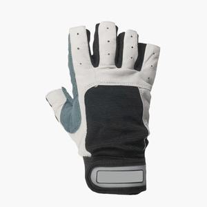 Guantes de Gimnasio QASWA SPORTS de Cuero Vacuno Auténtico, Cierre de Velcro, Medios Dedos, Duraderos, Unisex para Adultos, Color Personalizable, Soporte para Muñeca - Product Image 2