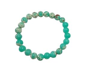 Pulsera de Piedras Redondas de Jaspe Verde Sedimentario del Mar, Hecha a Mano, Feng Shui, para Hombre y Mujer, de 8-10 mm, Joyería de Moda, Energía - Product Image 6