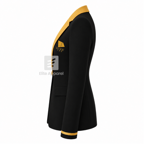 Blazer personnalisé de la Coalition NCBW avec logo brodé noir et or, doublure en polyester avec logo répété imprimé pour femme - Product Image 4