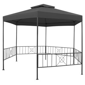 Gazebo, Pérgola o Pabellón de Jardín Grande de Acero con Recubrimiento en Polvo Color Antracita - Product Image 2