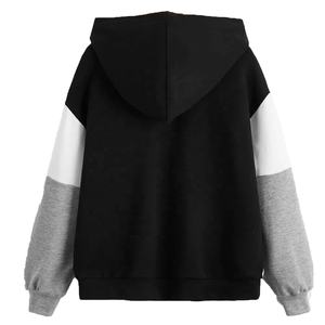 Sudadera con capucha de manga larga de rizo francés de talla grande para hombre, sudadera con bloques de color bordados personalizados, hombros caídos, ajuste holgado para primavera - Product Image 2