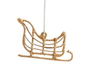 Artisan Handcrafted Rattan <b>Christmas</b> Decoration, Eco-Friendly Woven <b>Gift</b> <b>Box</b> Sculpture Hanging Pendant for Seasonal Party - Product Image 3