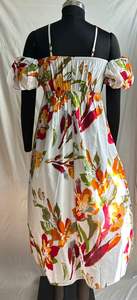 Vestido Midi Casual de Verano para Mujer, Estampado Floral, Cuello con Lazo, Manga Abullonada, Corte Holgado y Fluido, Cómodo para la Noche - Product Image 3