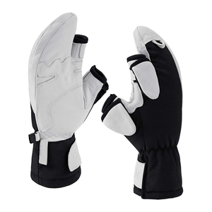 Wholesale Fashion Real Rabbit Fur <b>Gloves</b> for Women Warm Winter Fingerless Leather Knitted Wrist <b>Gloves</b> - Product Image 1