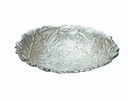 Plateau décoratif en métal avec motif feuille d'argent pour table centrale, salle à manger, décoration intérieure - Product Image 5
