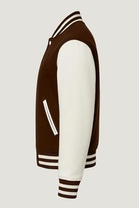Custom Made <b>Man</b> Varsity <b>Baseball</b> <b>Jacket</b> 100% Wool Stand Collar with Front Logo Print Cartoon/Patchwork Design <b>for</b> Winter Season - Product Image 3