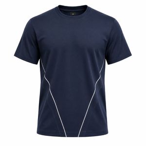 เสื้อยืดผู้ชายทรงปกติ แห้งเร็ว สปอร์ต แคชชวล ระบายอากาศดี เป็นมิตรกับสิ่งแวดล้อม แขนปกติ คอกลม สีพื้น ผ้าถัก 100% ผ้าฝ้าย - Product Image 2