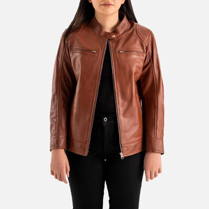 Chaquetas de Motocicleta de Piel de Oveja Cortas de Lujo para Mujer, Cómodas y Elegantes, Tallas Grandes en Venta - Product Image 1