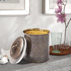 Pot de conservation alimentaire de luxe en acier inoxydable gravé motif Paisley Arabesque, avec logo personnalisé, pour cuisine, écologique, design compartimenté, fait main - Product Image 2