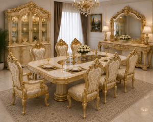 Ensemble de salle à manger traditionnel finition mate 8 places, table et chaises modernes en teck massif, durable, achat en ligne Canada - Product Image 6