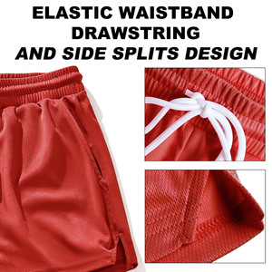 Shorts de course en maille d'été personnalisés avec motifs graphiques, shorts de sport en tissu éponge de coton pour hommes - Product Image 4