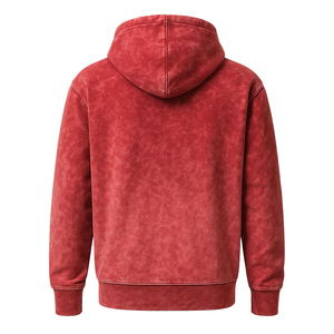Sweat à capuche homme personnalisé en molleton épais, délavé à l'acide, coupe oversize, épaules tombantes, broderie vieillie, haute qualité - Product Image 2