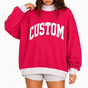 Sweat-shirt décontracté surdimensionné à col montant et épaules tombantes pour femme, style streetwear, nouvelle collection, personnalisable OEM, le plus vendu, pour le quotidien - Product Image 1