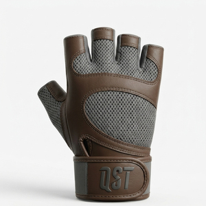Guantes de Gimnasio Unisex de Medio Dedo, de Cuero PU, con Palma Acolchada, Agarre Antideslizante, Transpirables, con Soporte para Muñeca, para Entrenamiento Físico - Product Image 3