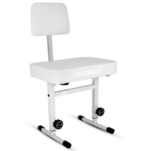 Sgabello per pianoforte PNB B-REST WH a 3 pezzi, resistente, regolabile in altezza, con seduta imbottita e schienale, sedia per musicista - Product Image 1