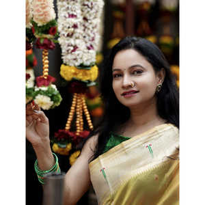 Sari en laine et mélanges pour femme Prianca, jaune, en organza Paithani, tissé avec des fils Zari, élégant dans notre collection - Product Image 2