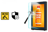 2500 -- 4000 Nits pemasangan dinding luar ruangan IP65 tahan air Monitor LCD tampilan iklan Digital
