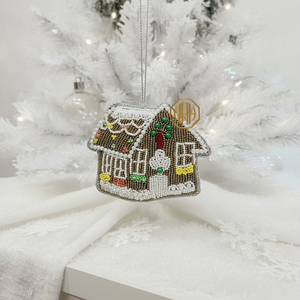 Gingerbread Zari Embroidery Beaded Hanging Decoration Festive Gift Christmas <b>Tree</b> Ornament - Product Image 3
