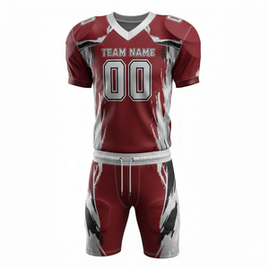 ชุดยูนิฟอร์มอเมริกันฟุตบอลแบบกำหนดเองพร้อมกางเกงขาสั้น ตำแหน่งโลโก้ด้านหน้า ผลิตจากโพลีเอสเตอร์ 100% ป้องกันแบคทีเรีย แห้งเร็ว ใช้ได้ทุกฤดู - Product Image 6