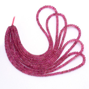 AAA Tourmaline 3.50mm-5mm Smooth Rondelle <b>Beads</b> Natural Rare Pink Rubellite Tourmaline Precious Gemstone <b>Loose</b> <b>Beads</b> For Jewelry - Product Image 4