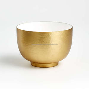 Tazón para servir comida para restaurante de hotel, superventas, forma redonda grande, Color dorado, Ideal para eventos de boda, precio asequible - Product Image 1