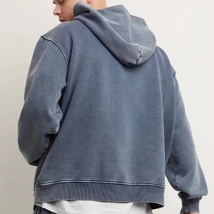 <b>Men's</b> Oversized Hooded <b>Sweatshirt</b> Solid Color Cotton French Terry Casual Winter Digital Printing Streetwear Pocket Anti-shrink - Product Image 2