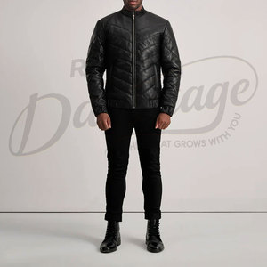 Abrigo Acolchado de Cuero Sintético Negro Premium para Hombre, Chaqueta de Invierno con Capucha y Acolchado Completo, Parka Acolchada de Cuero Sintético - Product Image 3