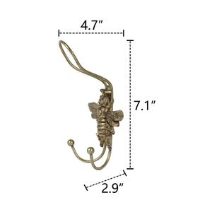 Porte-manteau mural double crochet en métal au design classique, robuste et pratique - Product Image 4