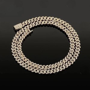 Round Cut VVS1 D Moissanite Sterling Silver Miami Cuban Link <b>Chain</b> Solid Gold Plated Fashion Hip Hop <b>Iced</b> <b>Out</b> Stylish Men <b>Chain</b> - Product Image 1