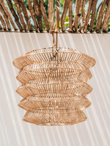 Lámpara de Mimbre Hecha a Mano de Diseño Contemporáneo, Lámpara de Bambú y Ratán para Decoración de Hoteles y Villas - Product Image 5