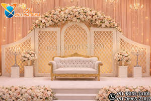 Opulent <b>Wedding</b> Aisle Way Decor Laser Cut <b>Frame</b> Stunning White Mughal Style <b>Wedding</b> Arch Elegant <b>Wedding</b> Stage Entrance Setup UK - Product Image 4