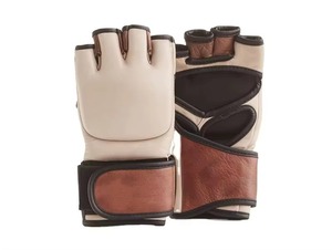 ถุงมือ MMA พรีเมียม หนังสีน้ำตาล สำหรับฝึกซ้อมศิลปะการต่อสู้แบบมืออาชีพ ฝึกซ้อมชกมวย เปิดฝ่ามือ - Product Image 1