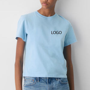 Camiseta Elegante para Mujer, Algodón Suave, Estilo Casual para Uso Diario, Cómoda, Transpirable, Top de Moda de Verano, Suministro al por Mayor, Precio Económico - Product Image 1