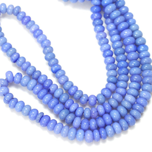 Hermosas cuentas de ópalo azul en forma de rondel, lisas, de 6-9 mm, cuentas de ópalo azul liso, cuentas de ópalo de calidad AAA, joyería. - Product Image 5